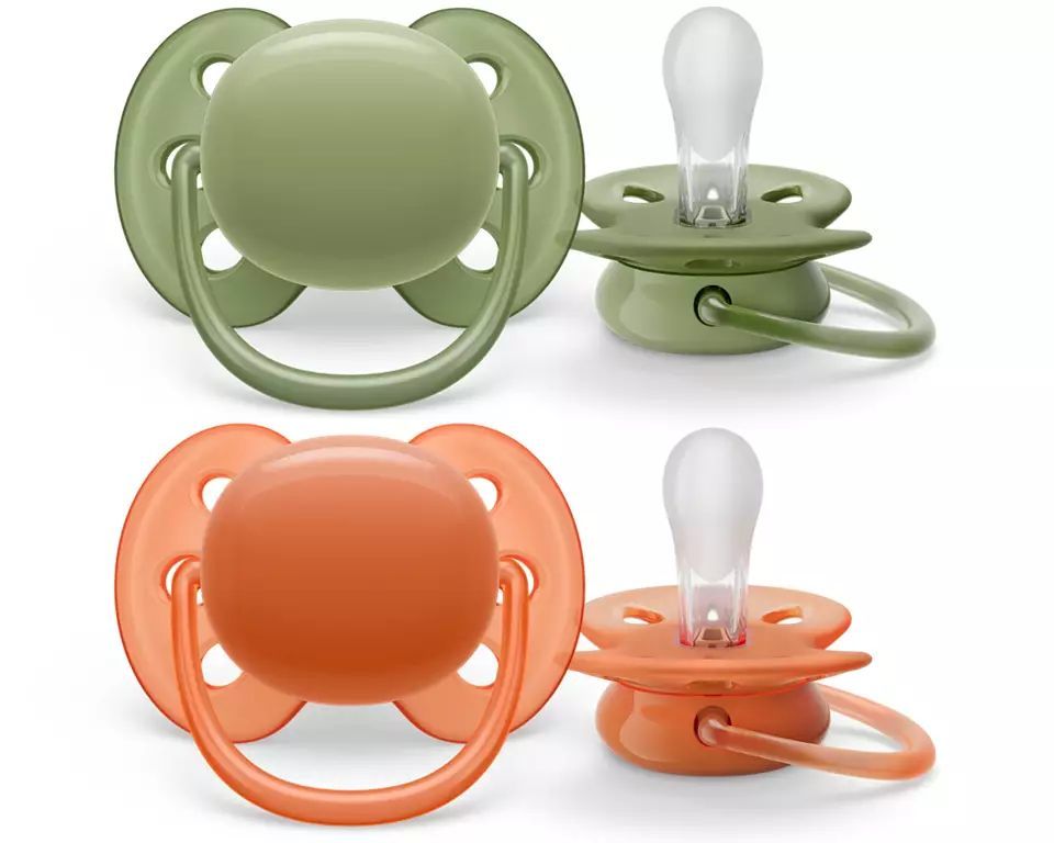AVENT SCF093/01 Smoczek uspokajający oliwkowy/ ceglany Ultra Soft 18m+