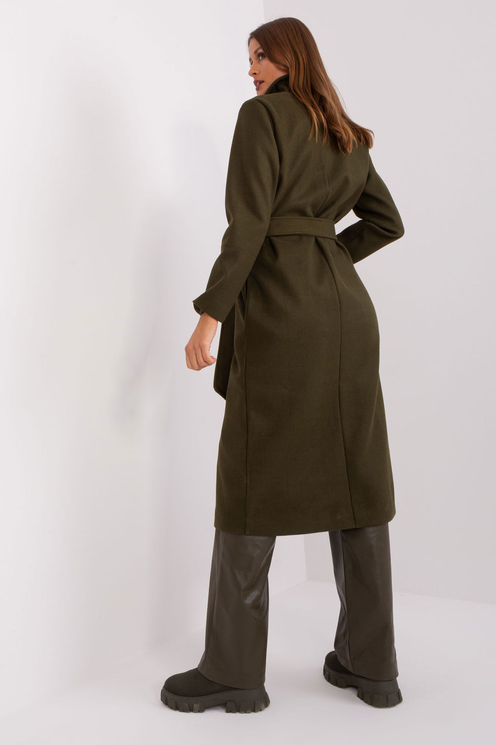 Płaszcz Damski Model TW-PL-BI-5312-1.31 Khaki - Och Bella187448 - Zielony - obrazek 3