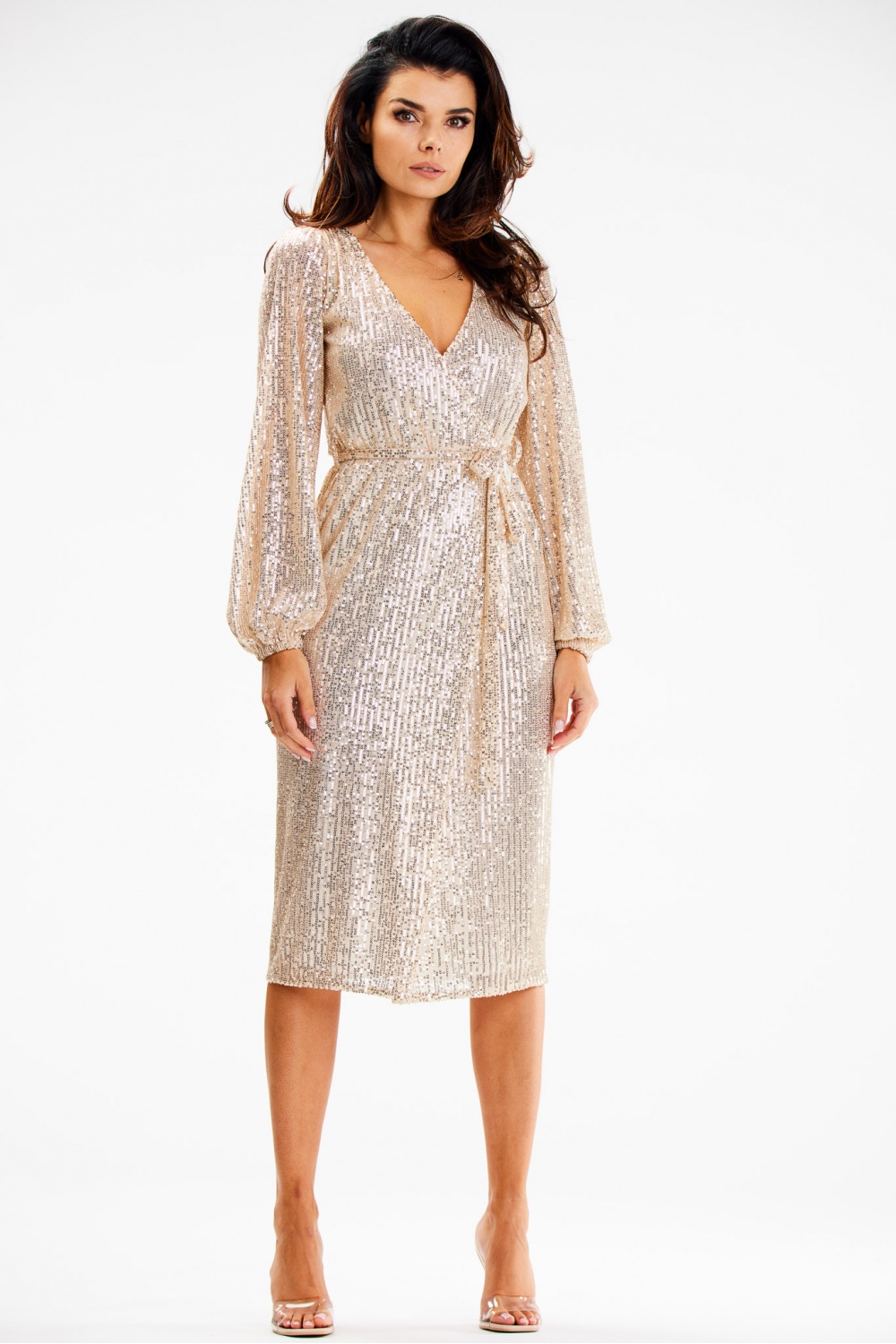 Sukienka Model A632 Beige - awama189423 - Beżowy - obrazek 2