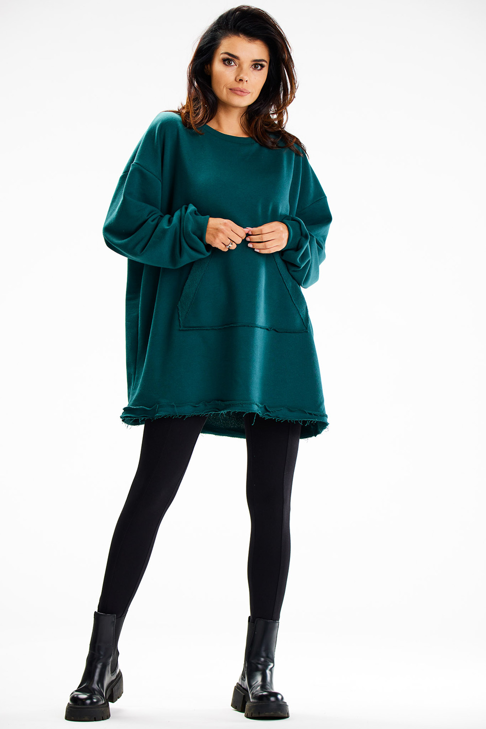 Bluza Damska Model M335 Bottle Green - Infinite You189454 - Zielony - obrazek 3