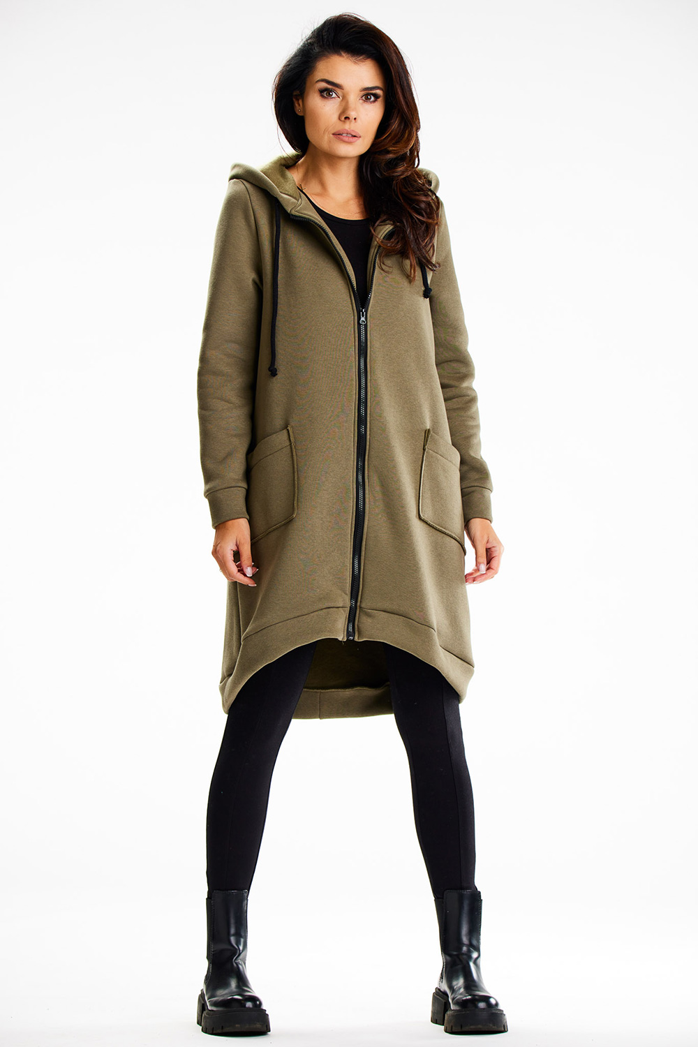 Bluza Damska Model M334 Khaki - Infinite You189456 - Zielony - obrazek 3