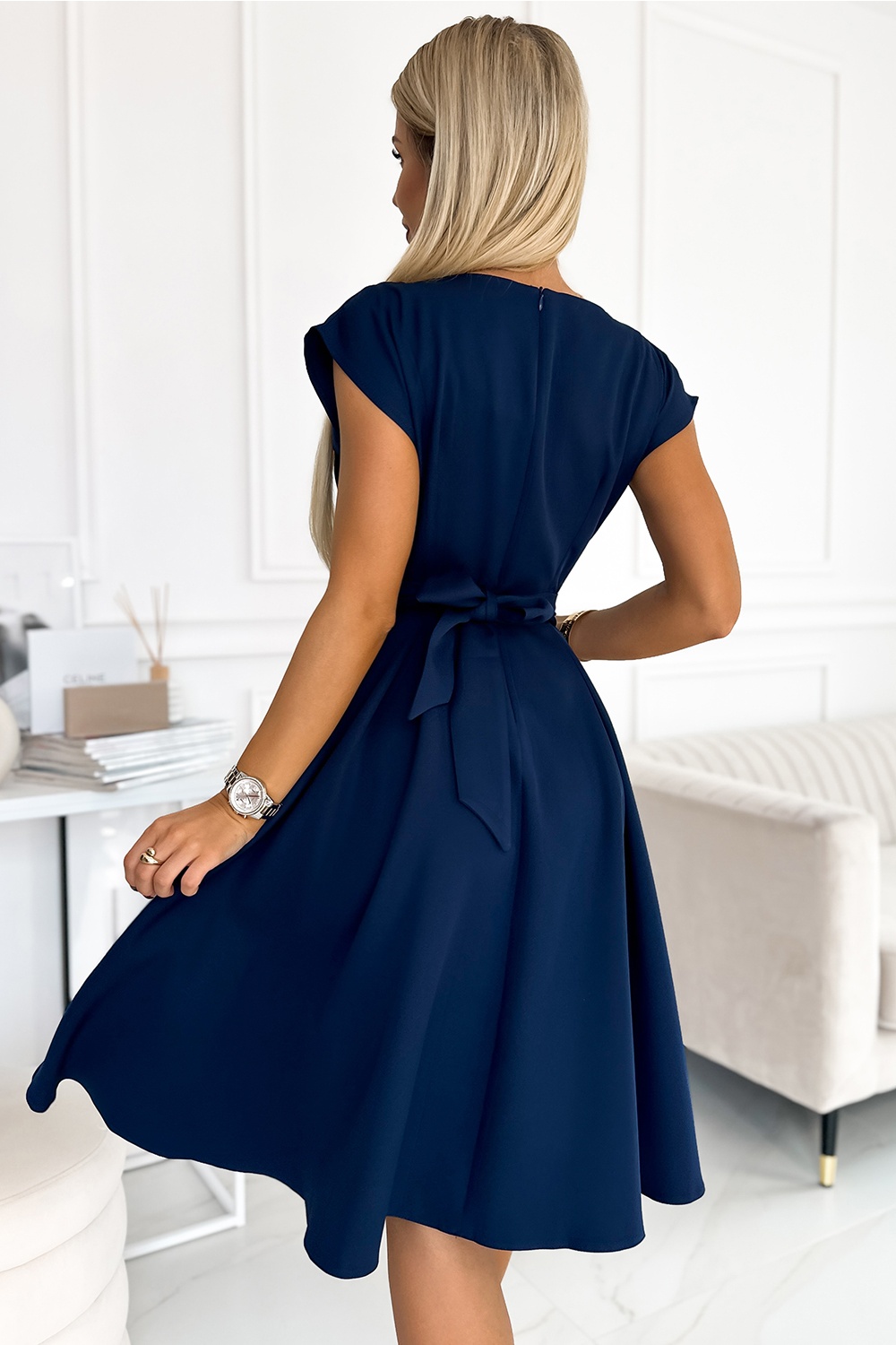 Sukienka Model Scarlett 348-6 Navy - Numoco190636 - Granatowy - obrazek 3