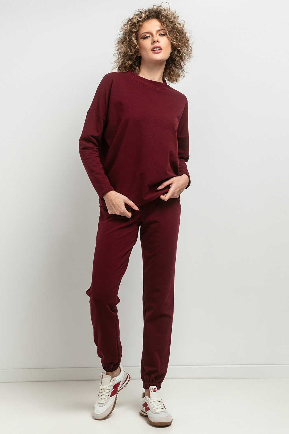 Bluza Damska Model T381/9 Bordo - Tessita191813 - Czerwony