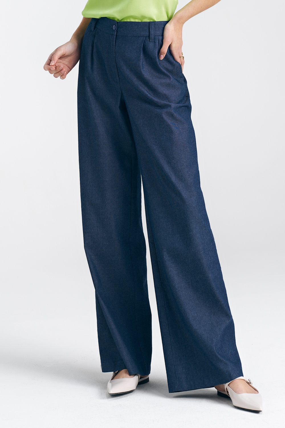 Spodnie jeansowe wide leg SD83 Denim - Nife192966 - Granatowy