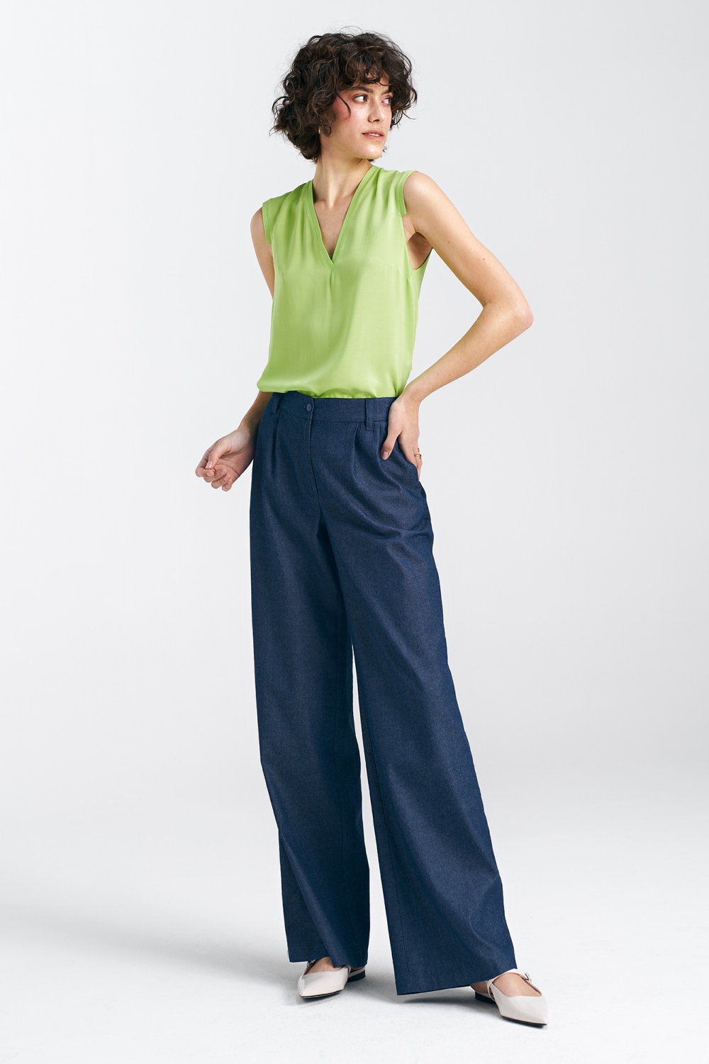 Spodnie jeansowe wide leg SD83 Denim - Nife192966 - Granatowy - obrazek 2