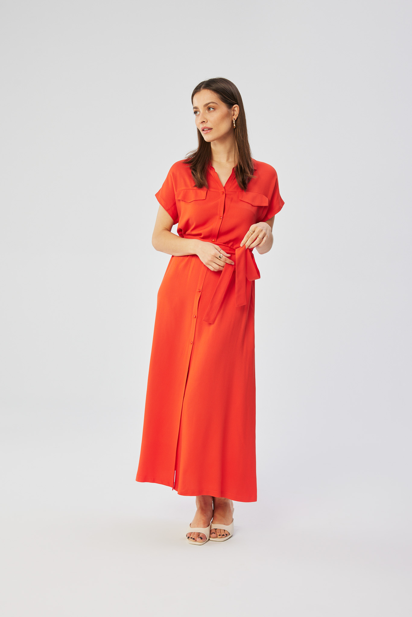 Sukienka Model S364 Coral - Stylove193424 - Czerwony