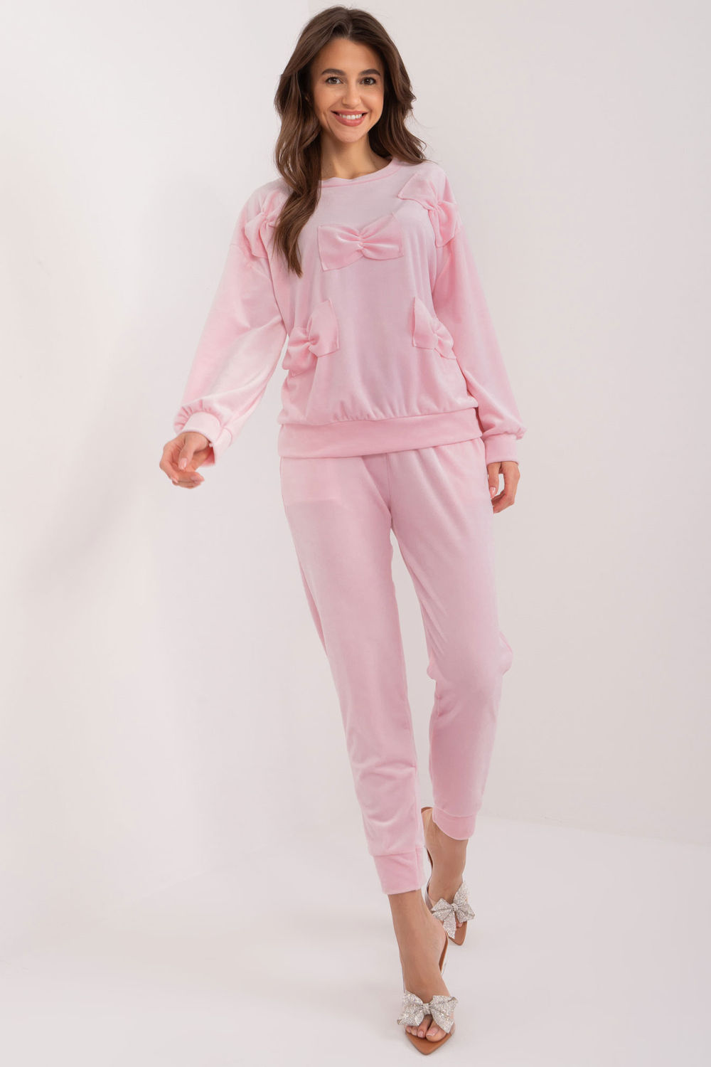 Spodnie Komplet Model DHJ-KMPL-8850.68 Light Pink - Italy Moda193490 - Różowy