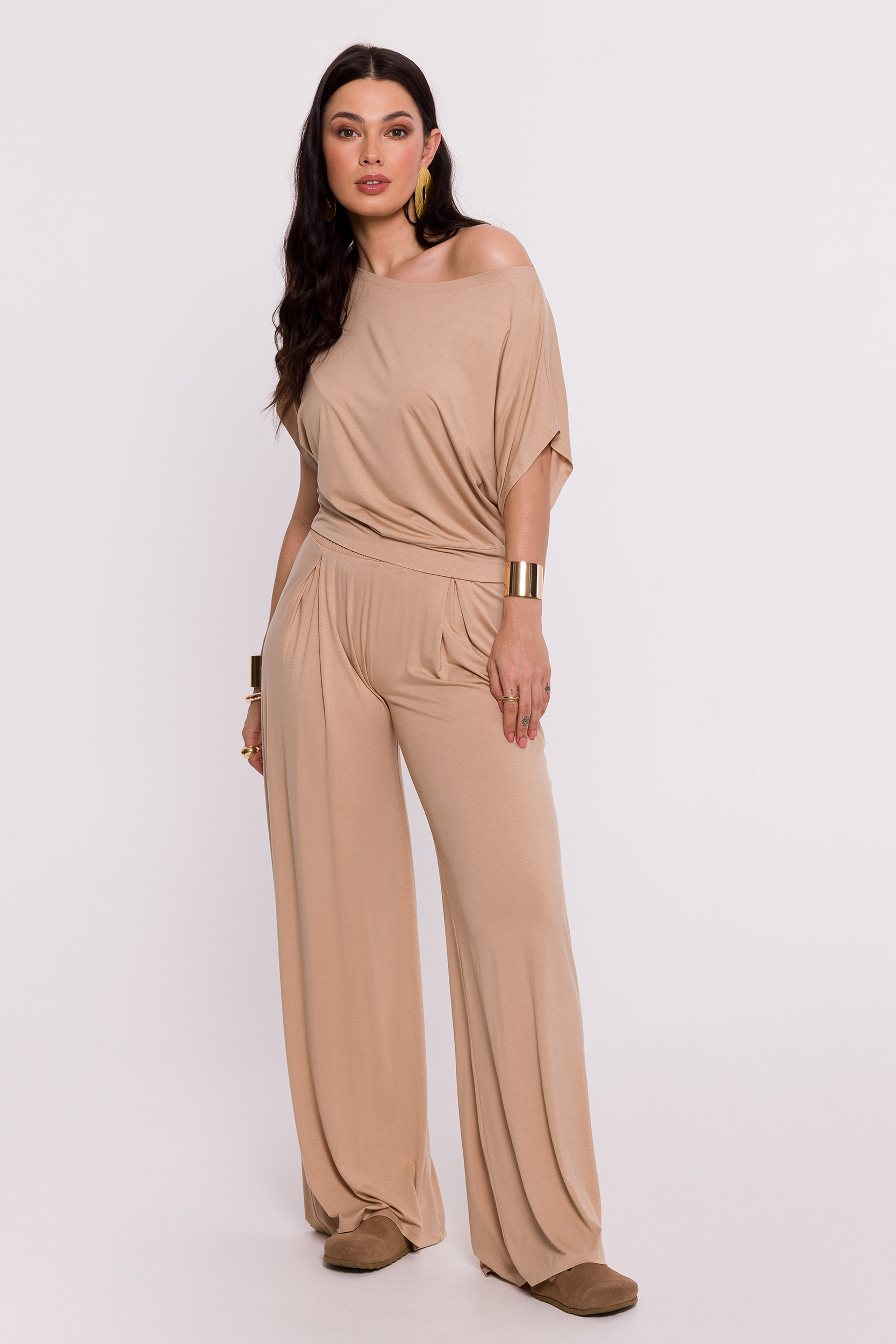 Bluzka Model B287 Cappuccino - BeWear193667 - Beżowy - obrazek 2