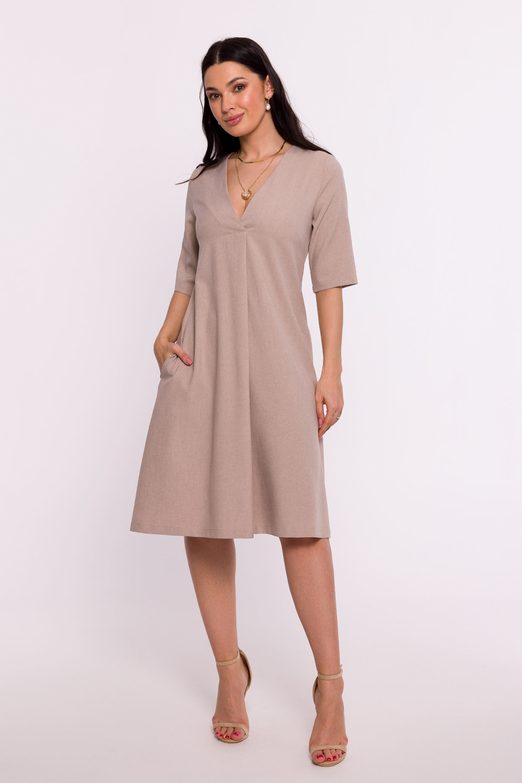 Sukienka Model B280 Beige - BeWear193696 - Beżowy - obrazek 2