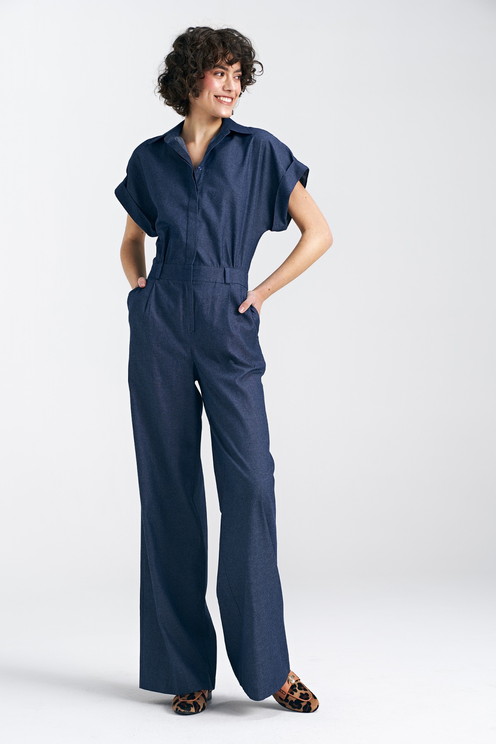 Kombinezon jeansowy KM35 Denim - Nife193808 - Niebieski