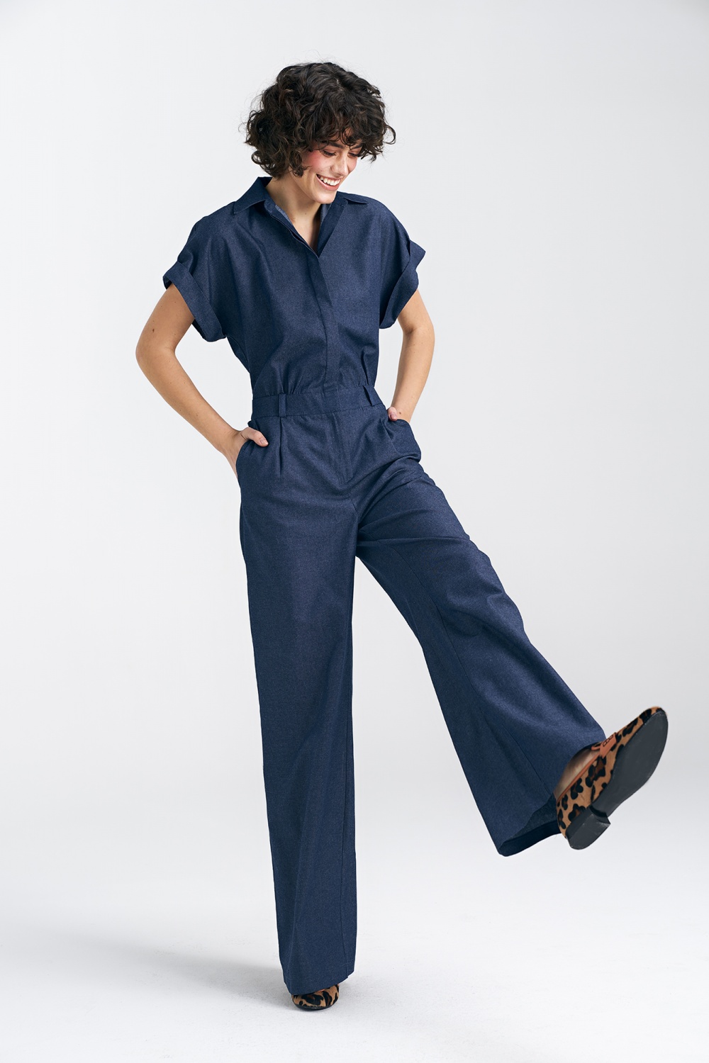 Kombinezon jeansowy KM35 Denim - Nife193808 - Niebieski - obrazek 3