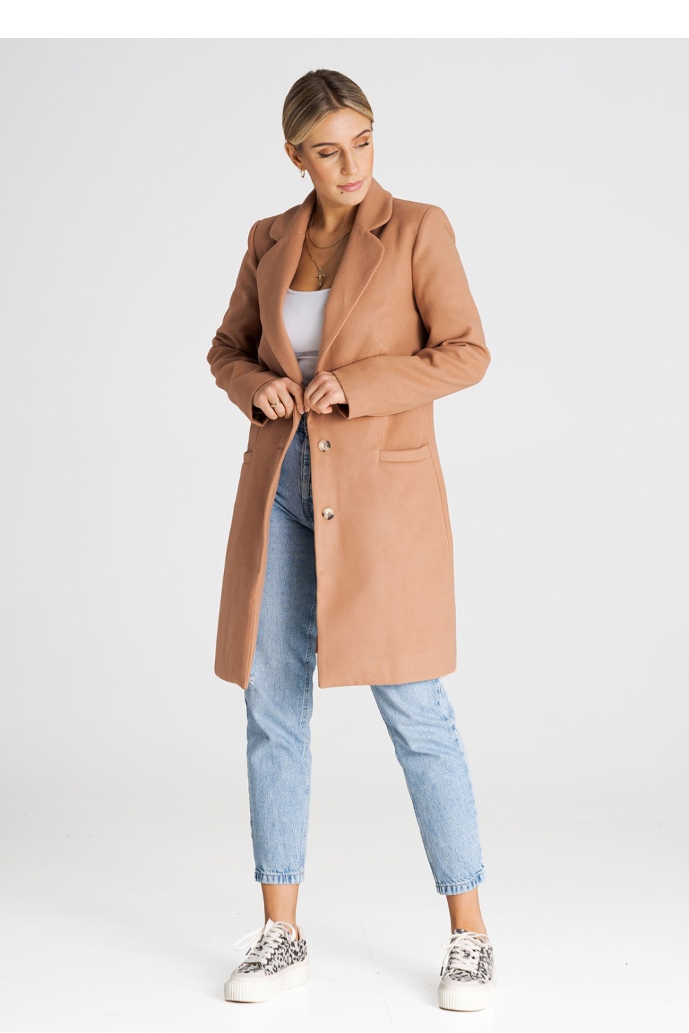 Płaszcz Damski Model M989 Beige - Figl194797 - Beżowy - obrazek 2