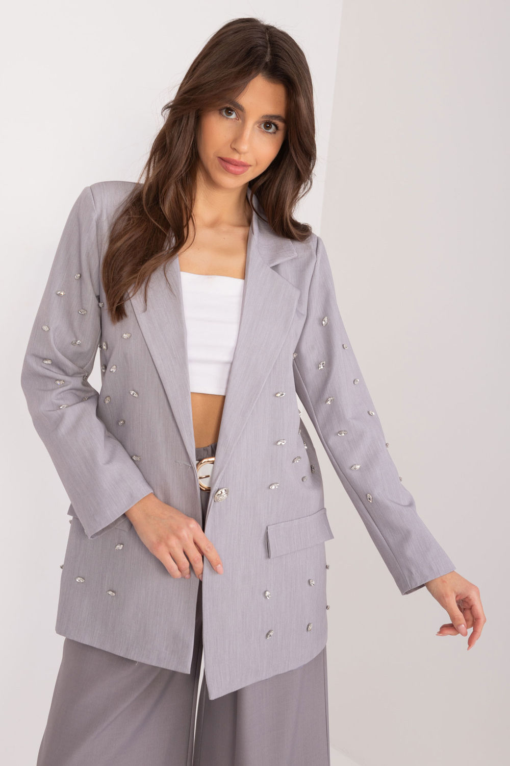 Marynarka Model DHJ-MA-18251.47 Grey - Italy Moda195309 - Szary