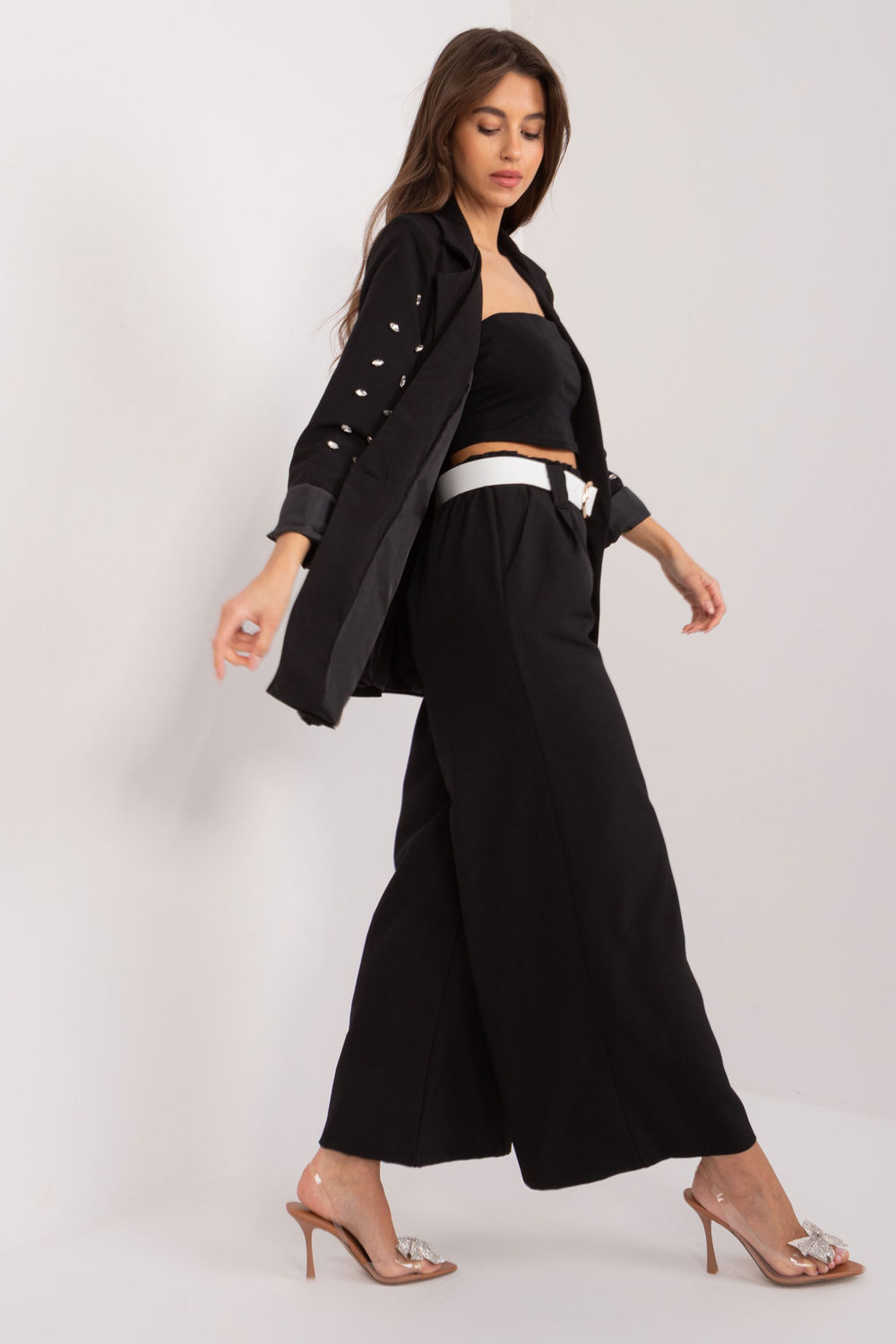 Spodnie Damskie Model DHJ-SP-5583.97 Black - Italy Moda195313 - Czarny - obrazek 2