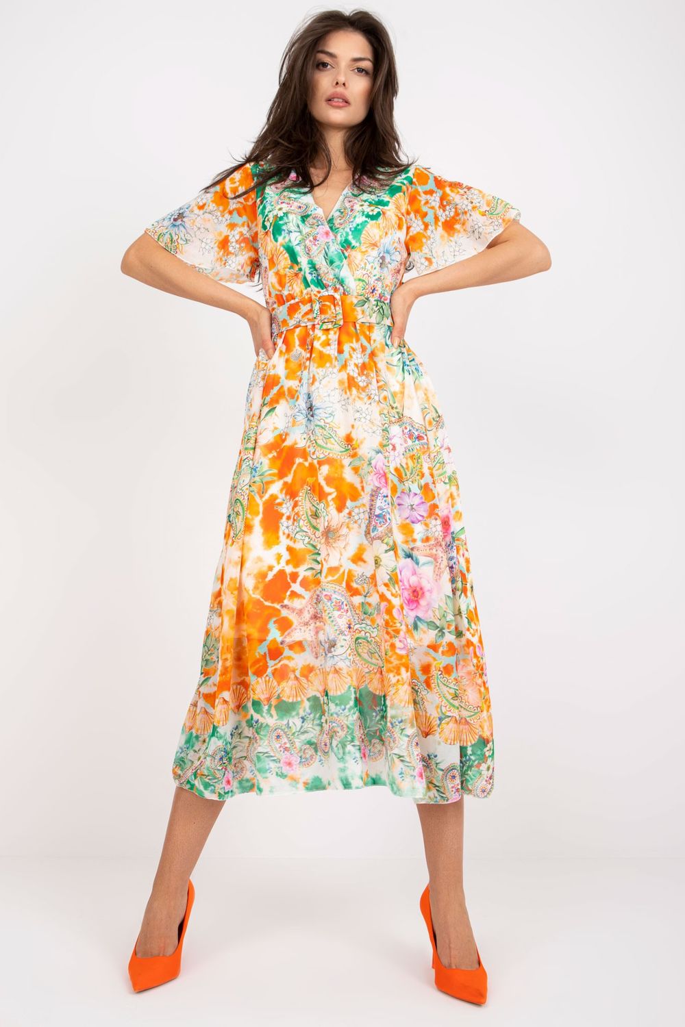 Sukienka Model DHJ-SK-15967-1.01P Orange - Italy Moda196204 - Pomarańczowy - obrazek 2