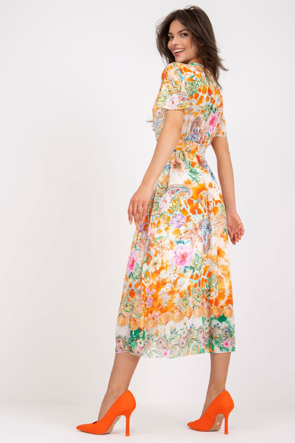 Sukienka Model DHJ-SK-15967-1.01P Orange - Italy Moda196204 - Pomarańczowy - obrazek 3