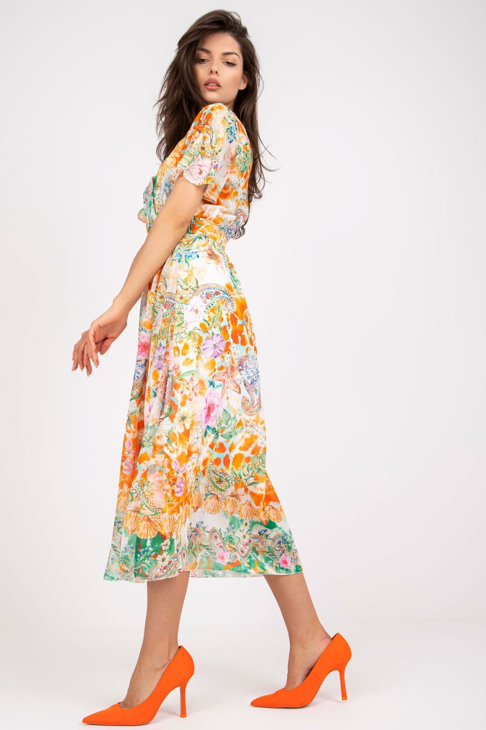 Sukienka Model DHJ-SK-15967-1.01P Orange - Italy Moda196204 - Pomarańczowy - obrazek 4