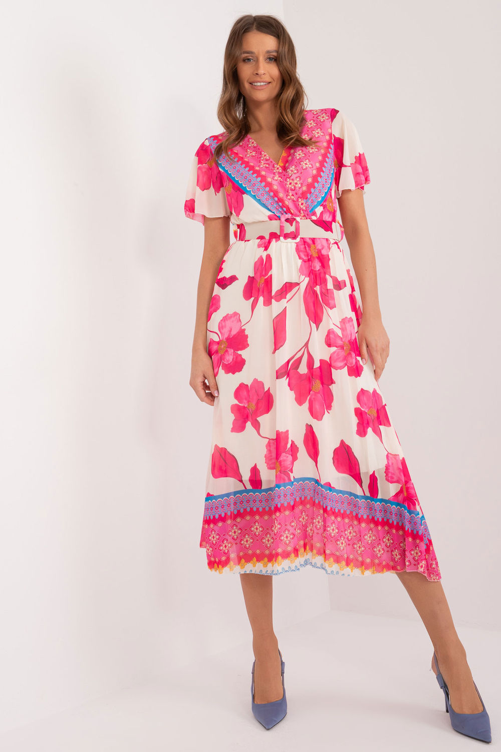 Sukienka Model DHJ-SK-11331-5.19 Dark Pink - Italy Moda196594 - Różowy