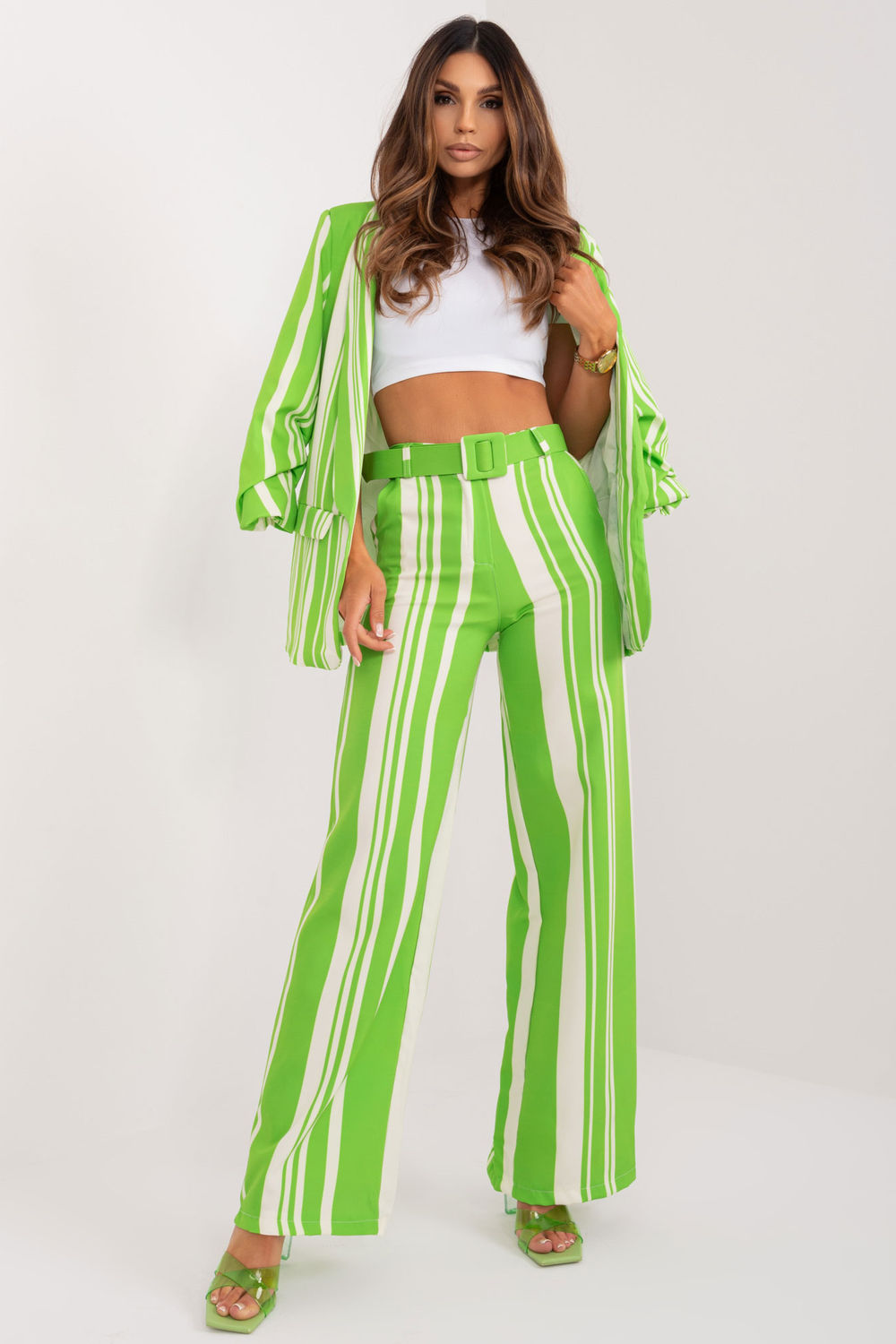 Spodnie Damskie Model DHJ-SP-5077.68 Light Green - Italy Moda197041 - Zielony
