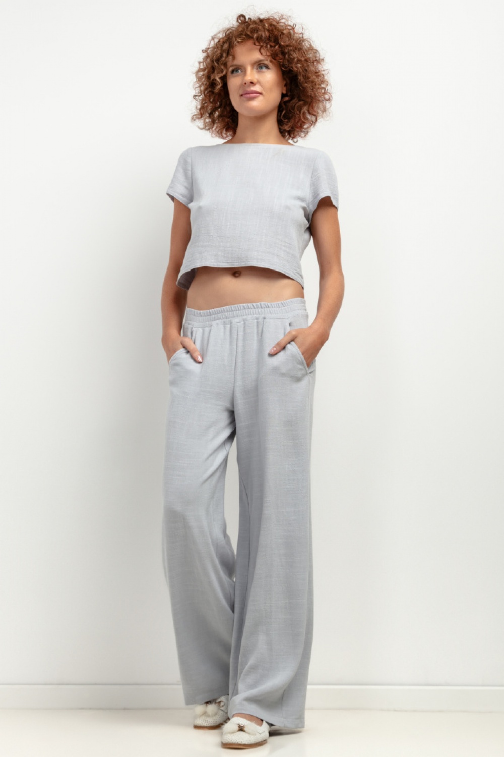 Spodnie Damskie Model T404 Grey Melange - Tessita198552 - Szary