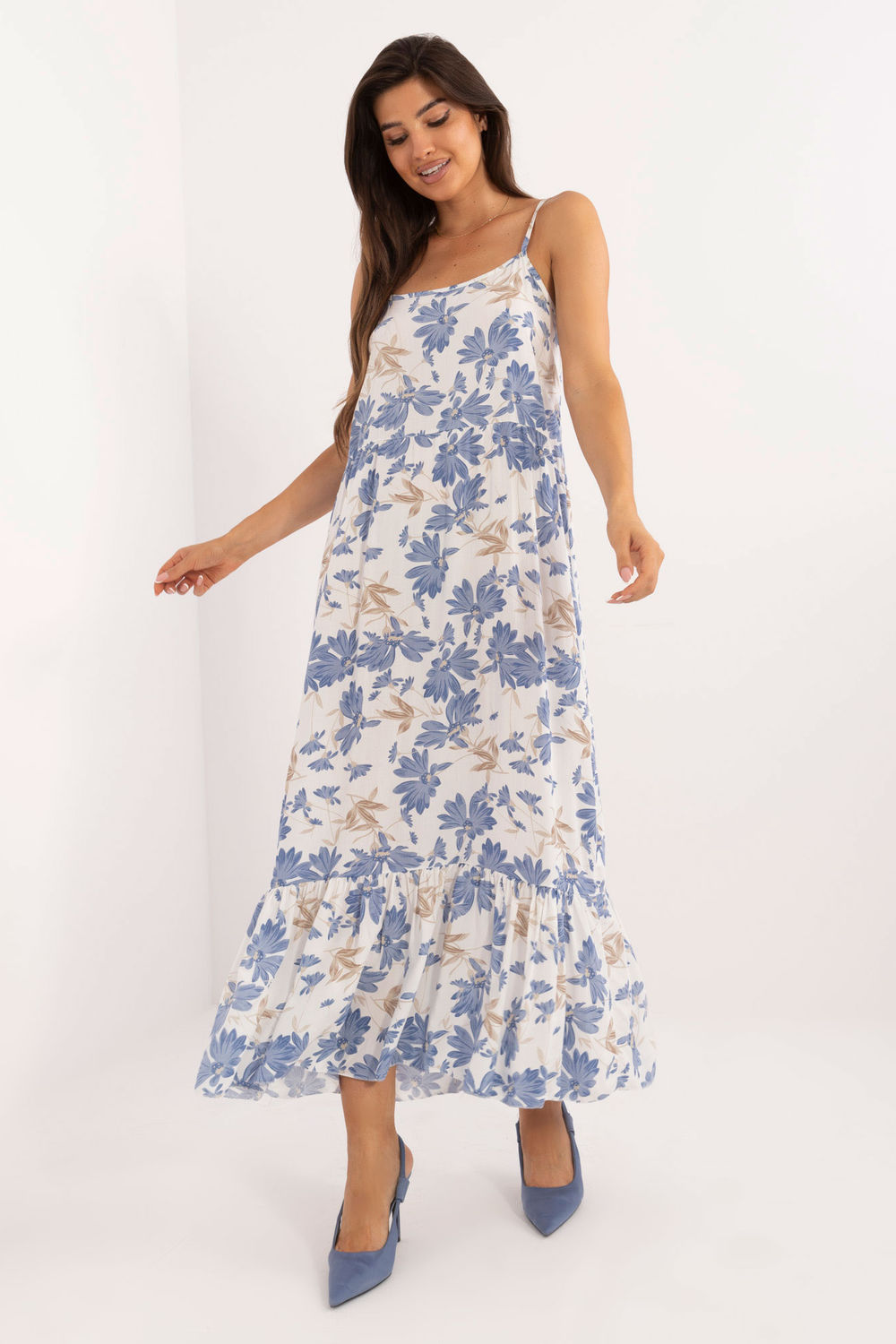 Sukienka Model DHJ-SK-7772.25 White/Blue - Italy Moda198946 - Niebieski