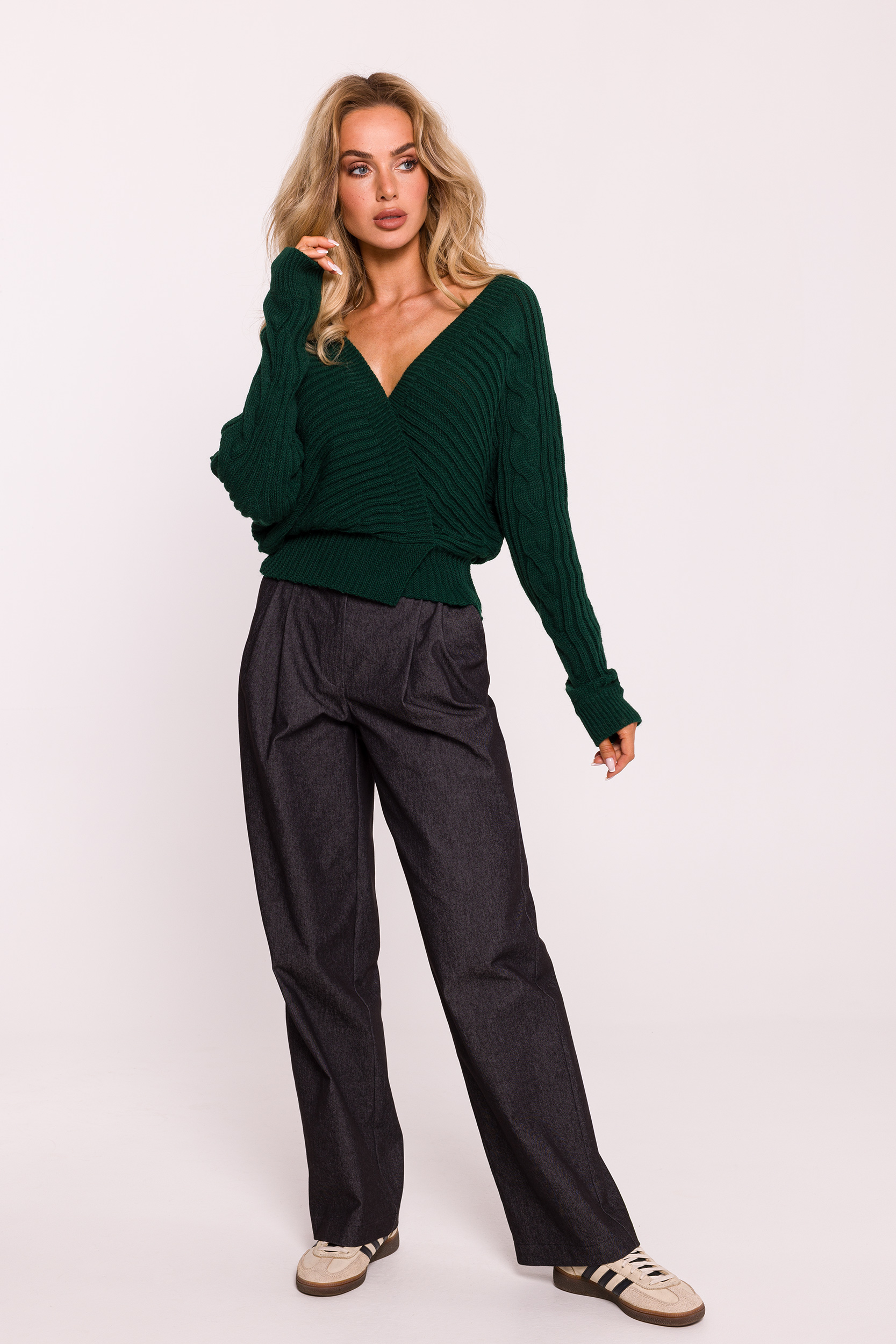 Sweter Damski Model MOE809 Green - Moe199648 - Zielony - obrazek 3