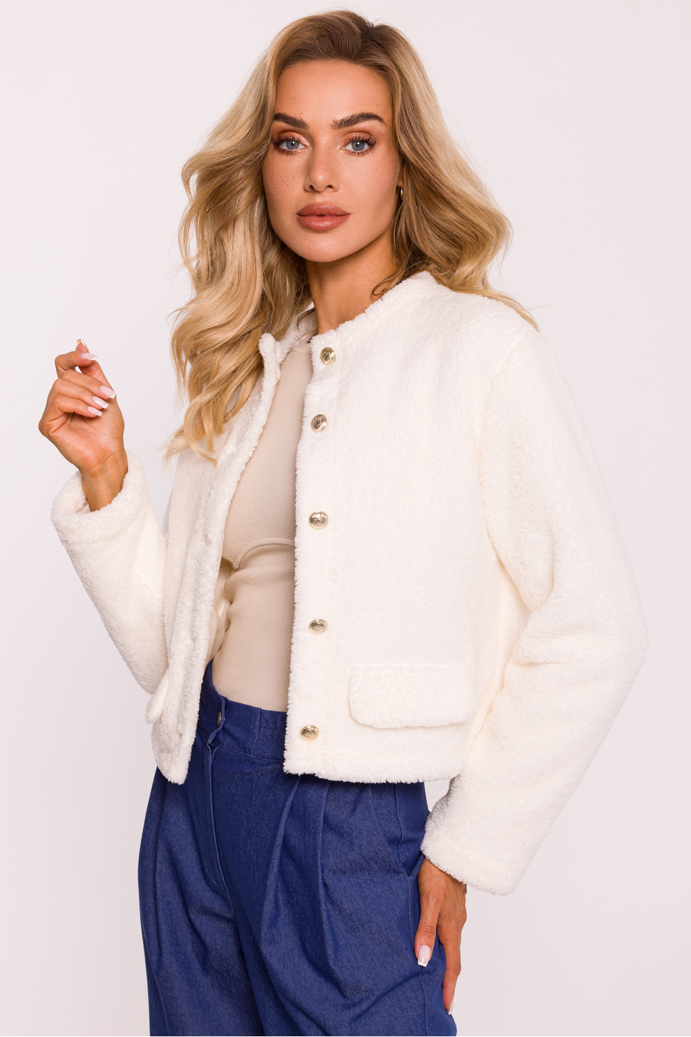 Bluza Damska Model MOE807 Ecru - Moe199655 - Beżowy