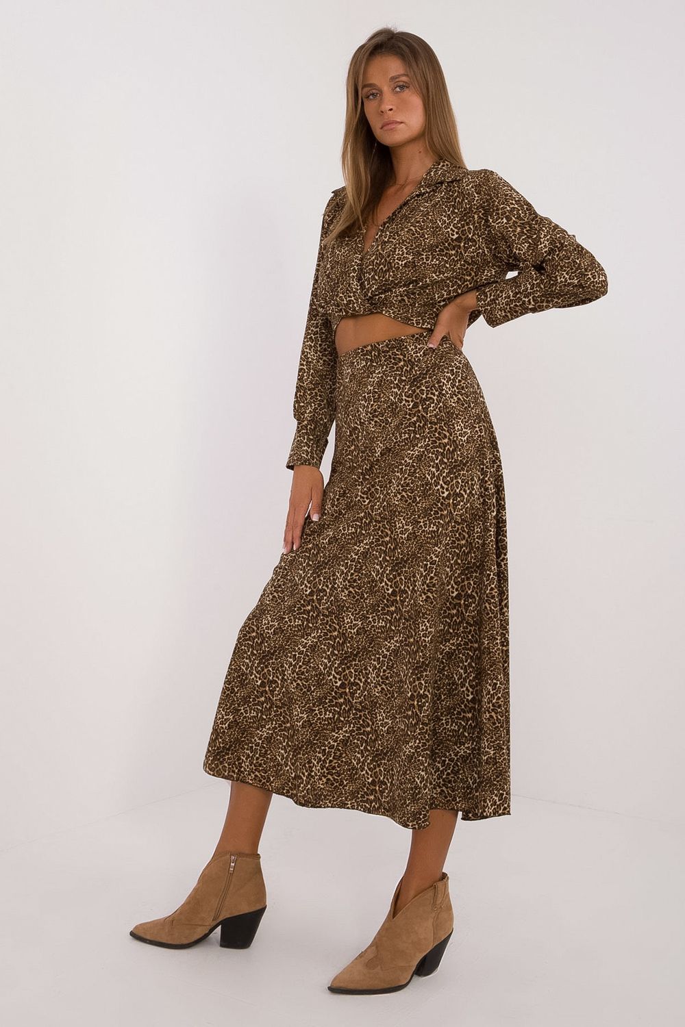 Spódnica Komplet Model DHJ-KMPL-19586-1.53 Dark Beige - Italy Moda199950 - Beżowy - obrazek 2