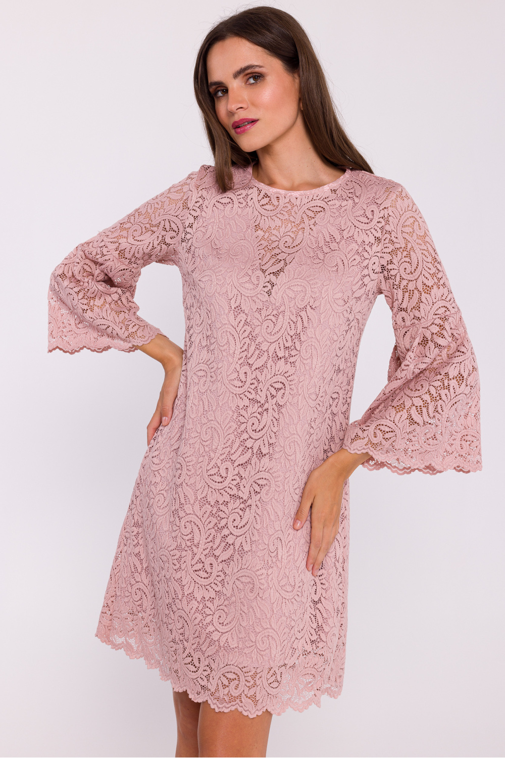 Sukienka Model S380 Powder Pink - Stylove201106 - Różowy
