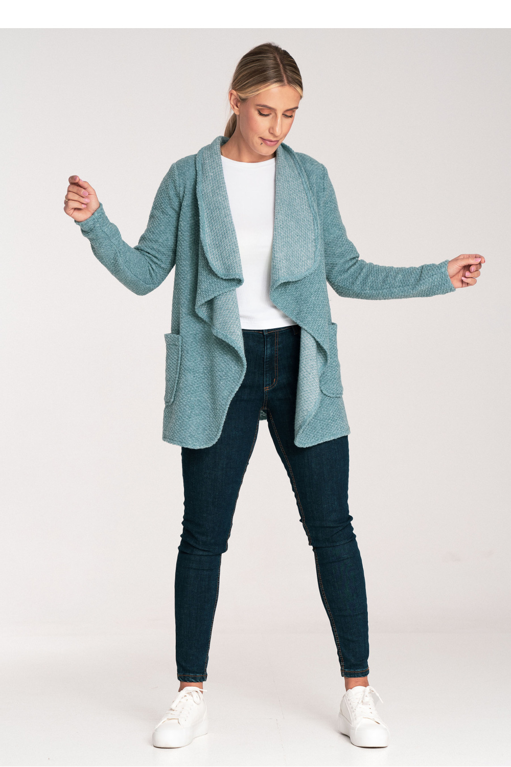 Sweter Kardigan Model M1043 Mint - Figl201435 - Zielony - obrazek 2