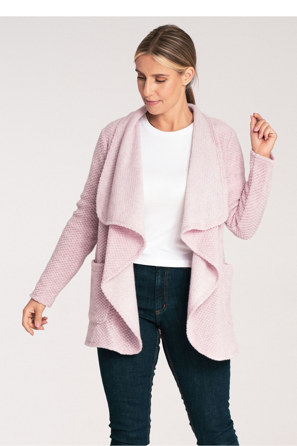 Sweter Kardigan Model M1043 Pink - Figl201436 - Różowy