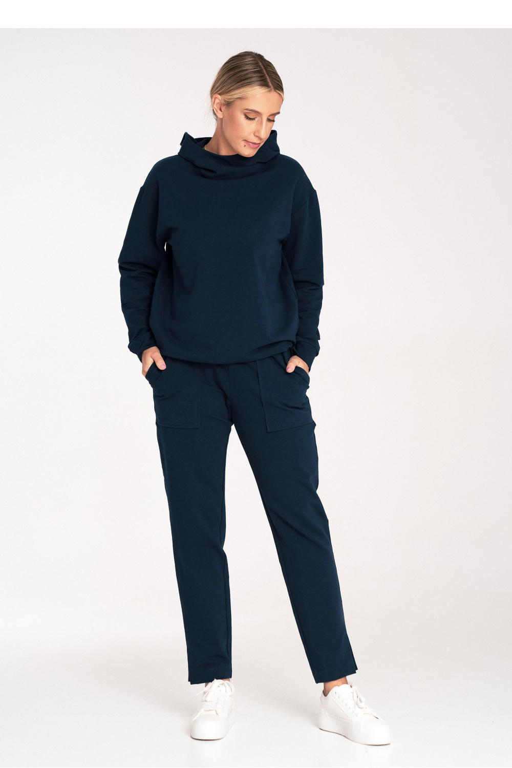 Bluza Damska Model M1034 Navy - Figl201488 - Granatowy - obrazek 2
