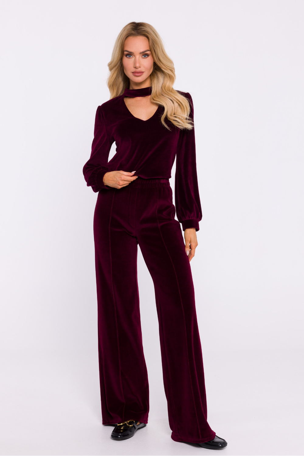 Spodnie Damskie Model MOE830 Bordo - Moe201659 - Czerwony