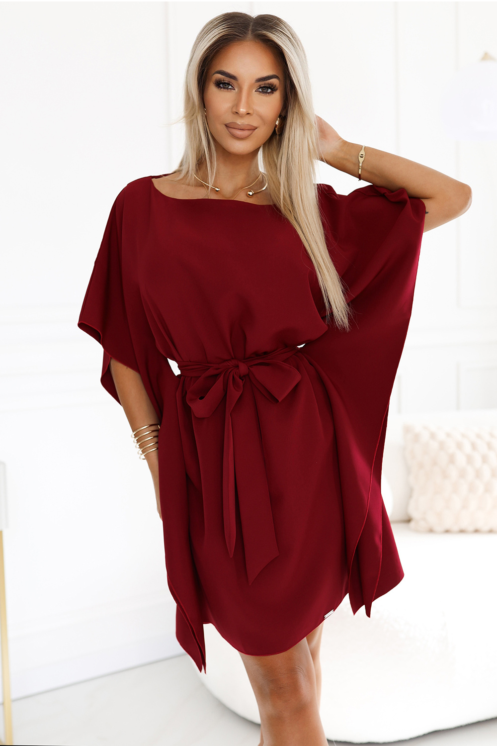 Sukienka Model Sofia 287-34 Bordo - Numoco202291 - Czerwony - obrazek 2