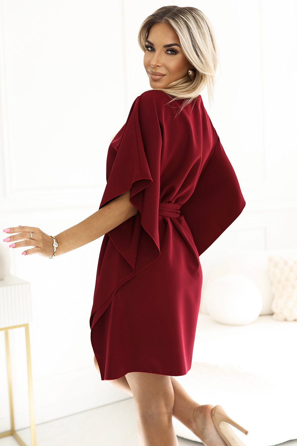 Sukienka Model Sofia 287-34 Bordo - Numoco202291 - Czerwony - obrazek 3
