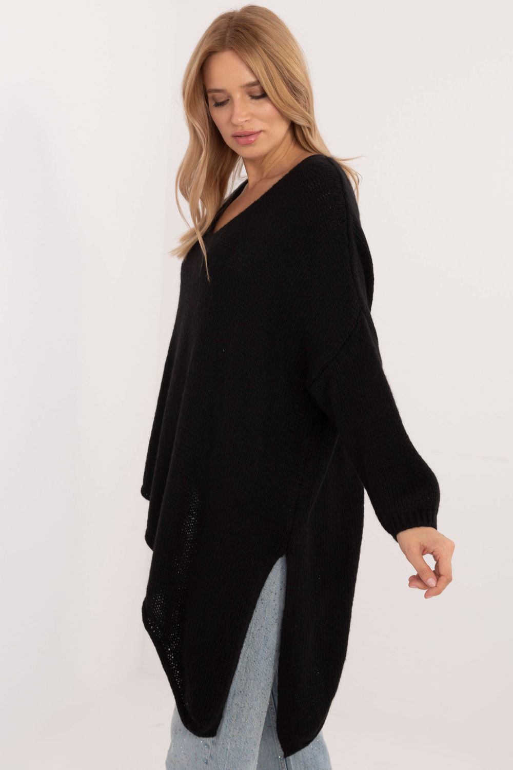 Sweter Damski Model TW-SW-BI-1925.85 Black - Och Bella202297 - Czarny - obrazek 2