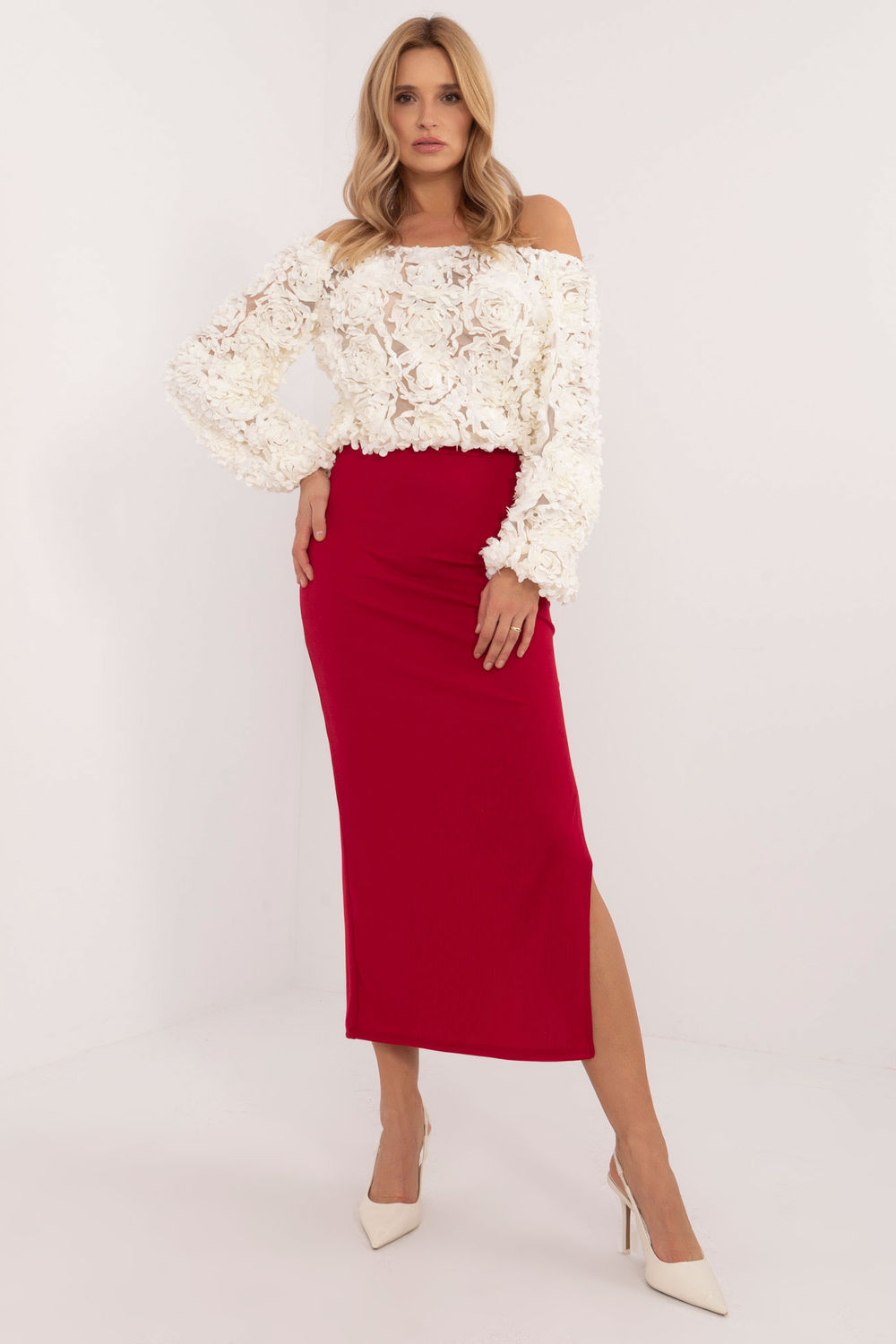 Spódnica Model MI-SD-20730.69 Red - Italy Moda202413 - Czerwony