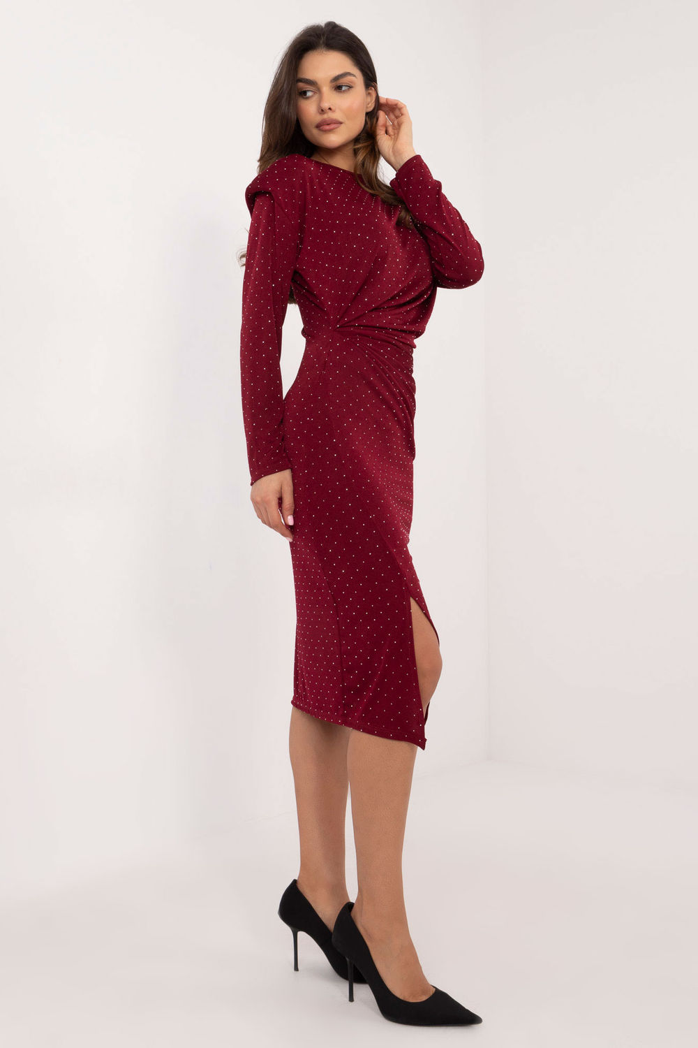 Sukienka Model DHJ-SK-18206.67 Bordo - Italy Moda202417 - Czerwony - obrazek 2