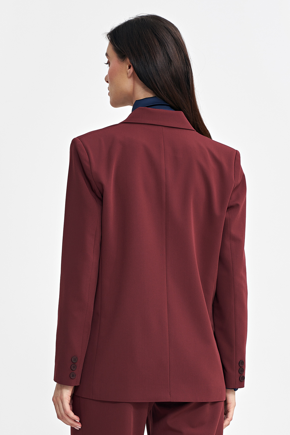 Marynarka oversize, dwurzędowa Z69 Bordo - Nife202484 - Czerwony - obrazek 3