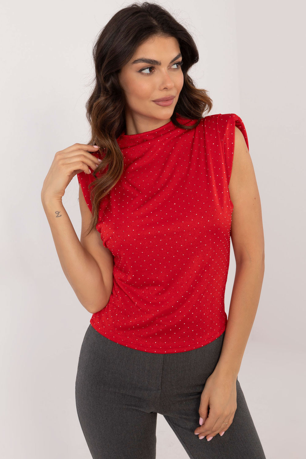 Bluzka Model DHJ-BZ-19978.95 Red - Italy Moda202672 - Czerwony