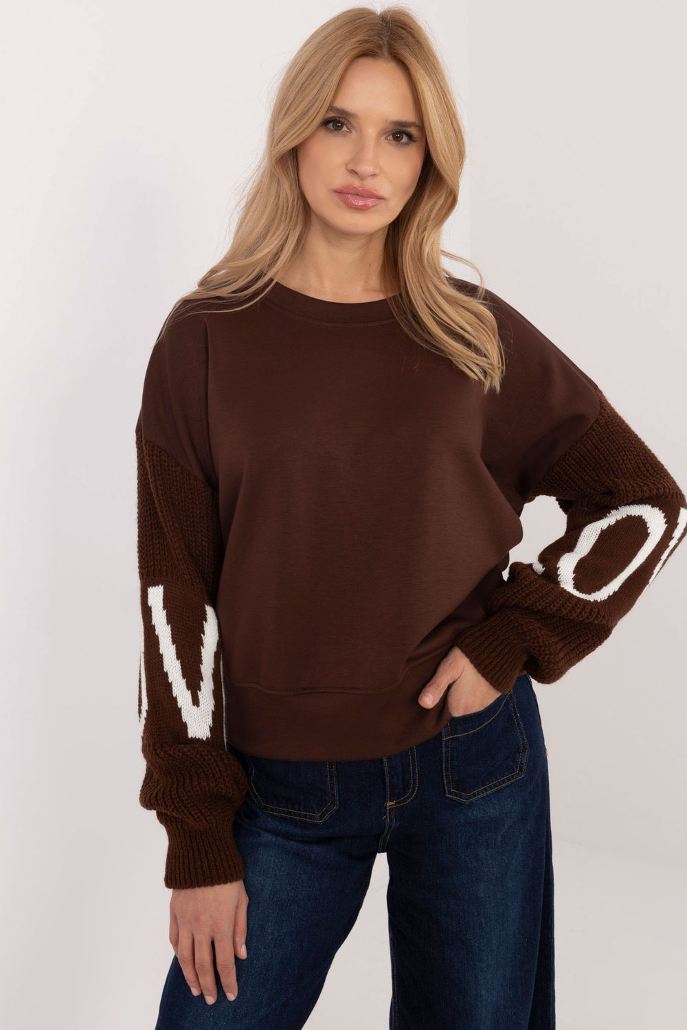 Bluza Damska Model MI-BL-M5975.26P Brown - Italy Moda202845 - Brązowy