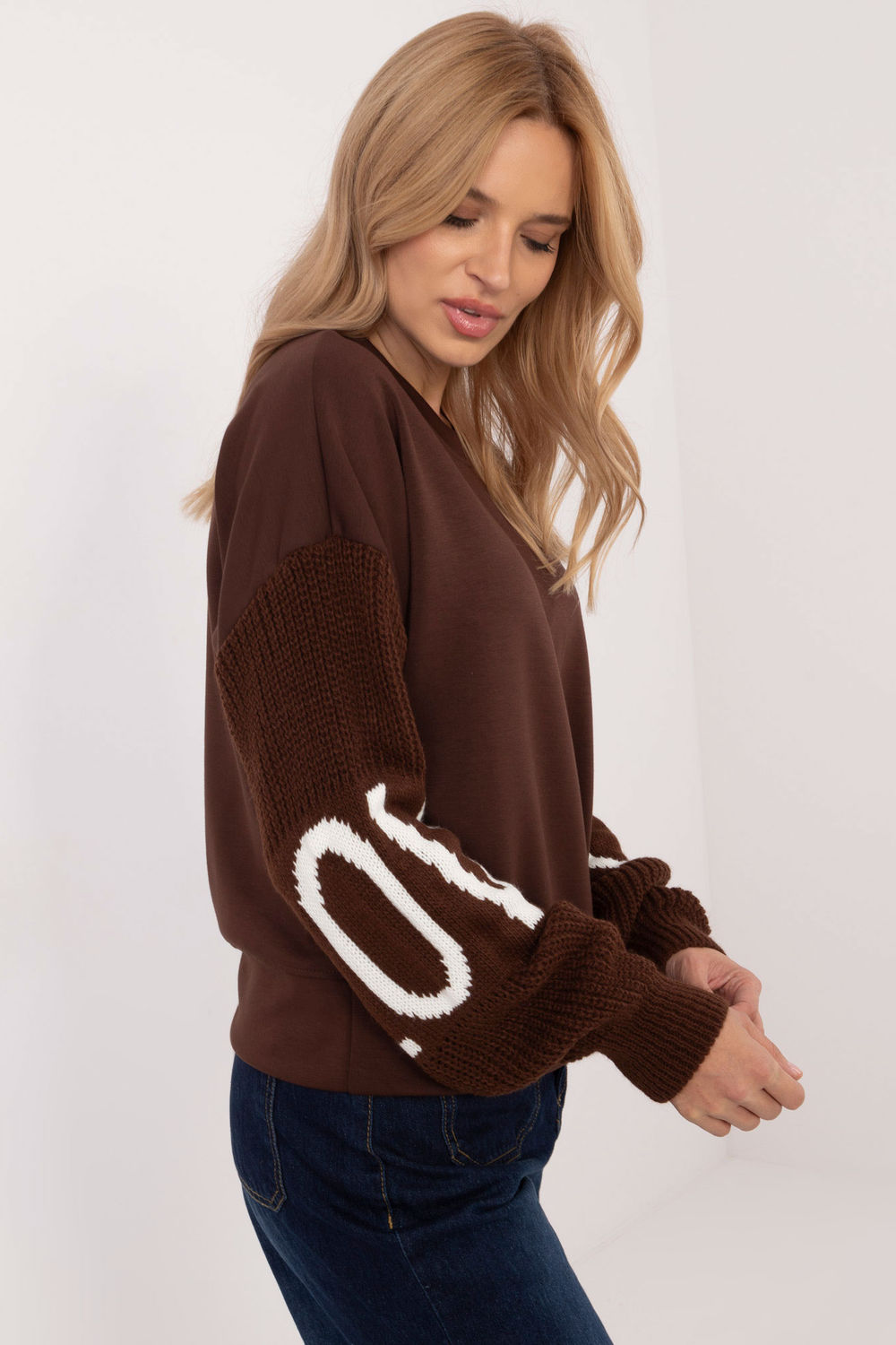 Bluza Damska Model MI-BL-M5975.26P Brown - Italy Moda202845 - Brązowy - obrazek 2