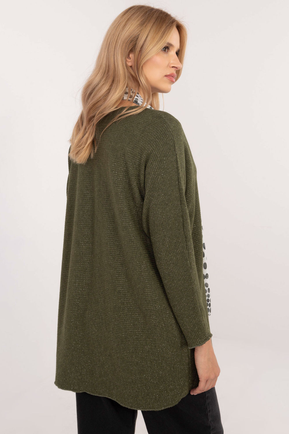 Sweter Damski Model DHJ-BZ-19226.91 Khaki - Italy Moda202910 - Zielony - obrazek 2