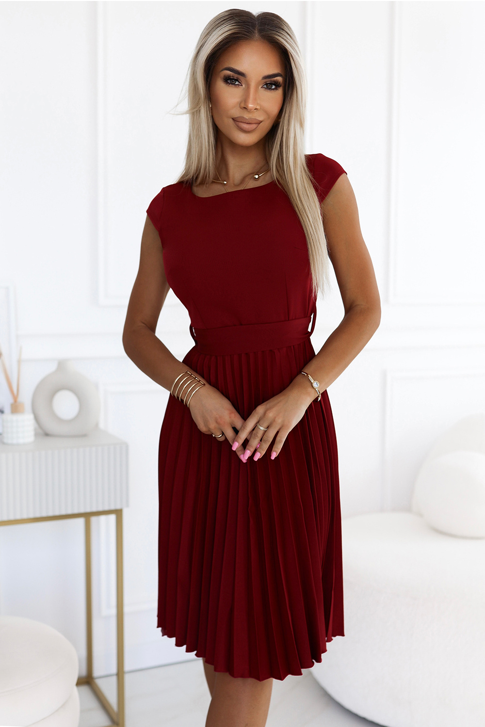 Sukienka Model Lila 311-15 Bordo - Numoco203079 - Czerwony
