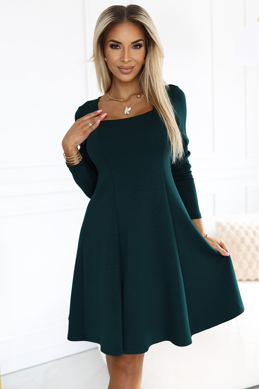 Sukienka Model Ivana 574-1 Bottle Green - Numoco203094 - Zielony