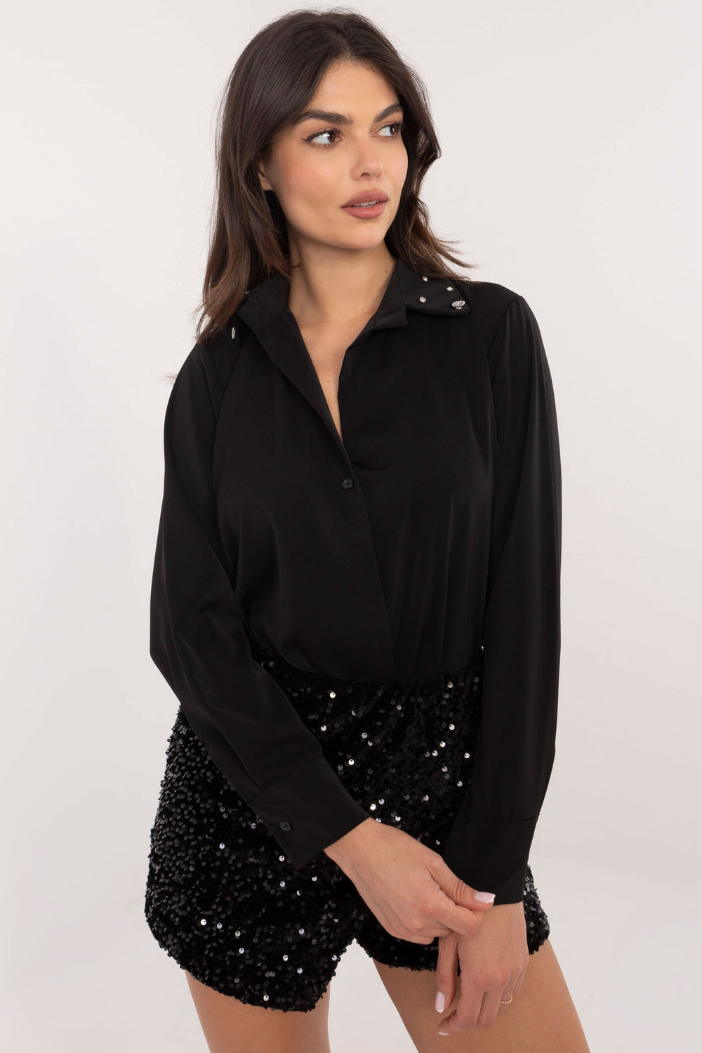 Koszula Damska Model DHJ-KS-15260.96 Black - Italy Moda203102 - Czarny - obrazek 2