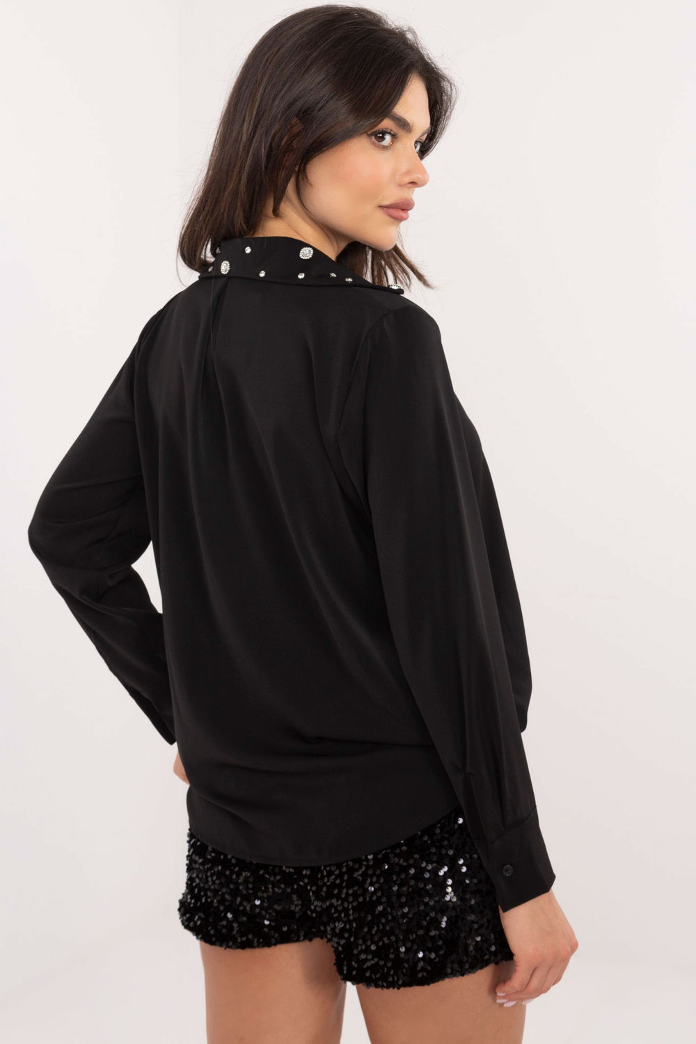 Koszula Damska Model DHJ-KS-15260.96 Black - Italy Moda203102 - Czarny - obrazek 3