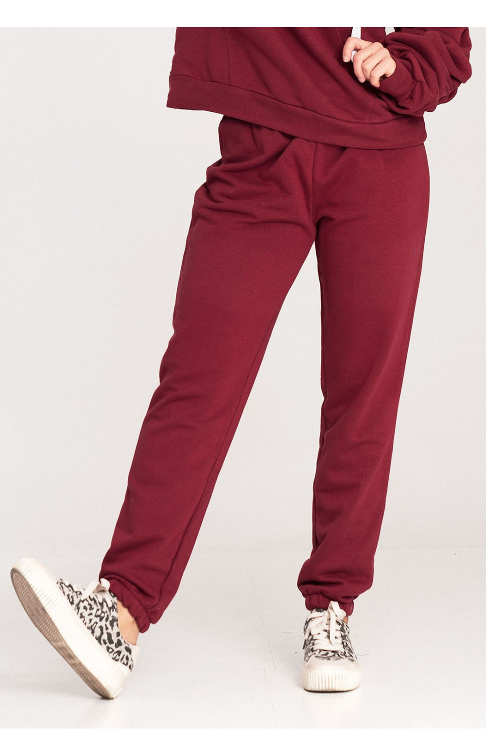 Spodnie Dresowe Model M1056 Bordo - Figl203126 - Czerwony