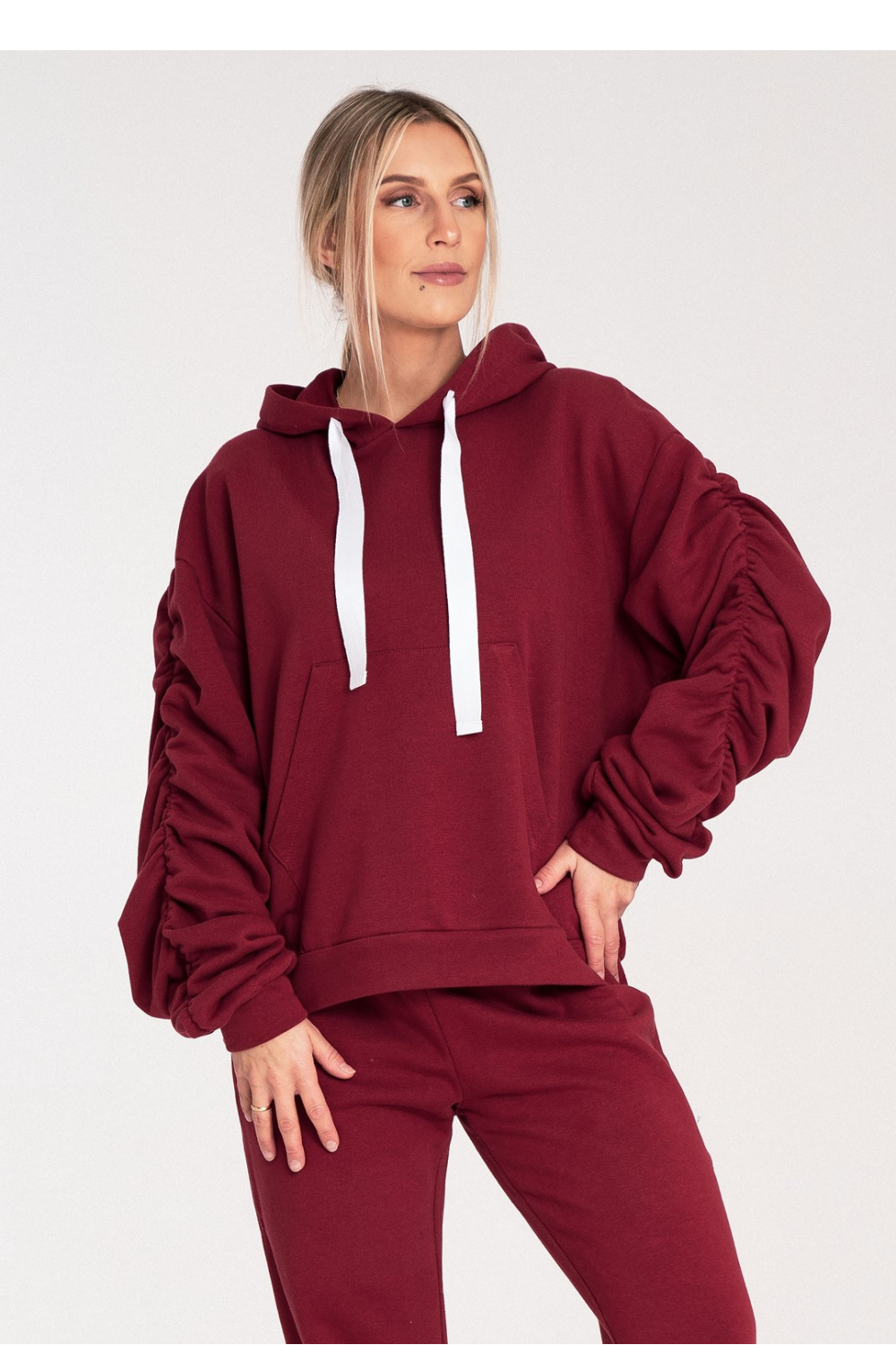Bluza Damska Model M1055 Bordo - Figl203131 - Czerwony