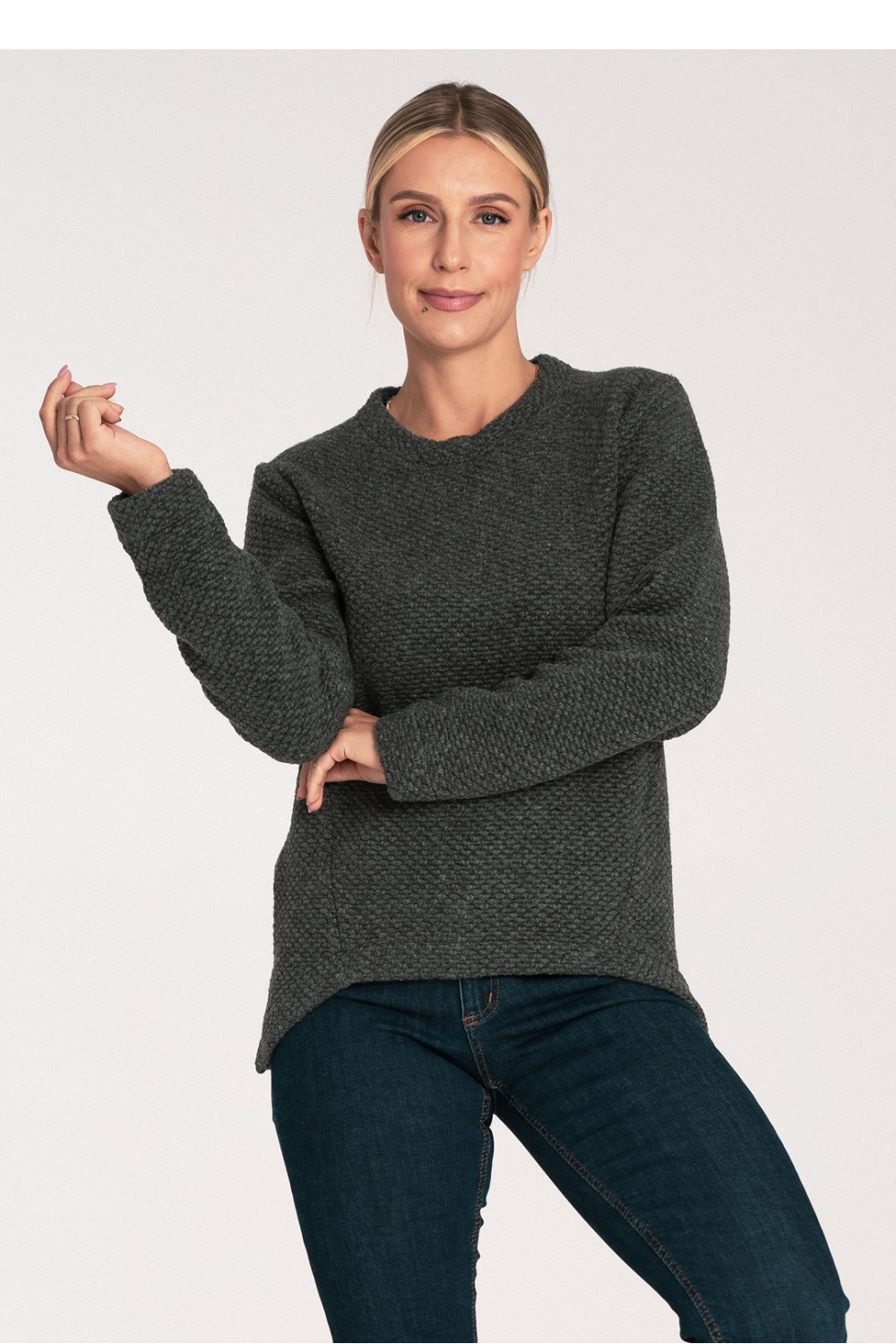 Sweter Damski Model M1044 Dark Grey - Figl203153 - Szary
